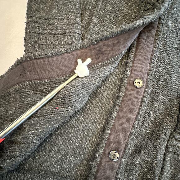 Prana Elsin Cardigan Sweater Womens XS Gray Heavy Duster Cottagecore Boho - Picture 4 of 16